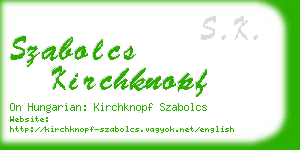 szabolcs kirchknopf business card